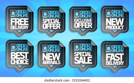 Order online vector stickers set - free and fast delivery, special offer, new product, best choice, special sale, etc.