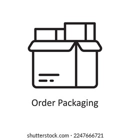 Order Packaging Vector Outline Icon Design illustration. Product Management Symbol on White background EPS 10 File