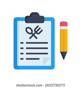 Order Pad Icon Flat Vector Illustration