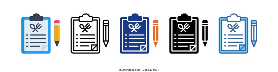 Ilustración de estilo múltiple de icono de almohadilla de pedido