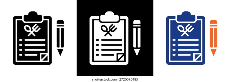 Ilustración vectorial de glifo de conjunto de iconos de almohadilla de pedido