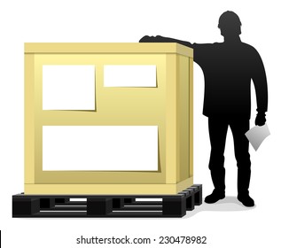 order picker, silhouette picker shipped the cargo