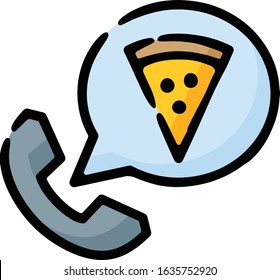 Order Pizza Doodle Sketch Icon