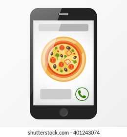 Order pizza. Mobile service