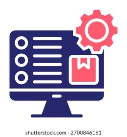Ilustración vectorial de estilo de relleno de color de icono procesado