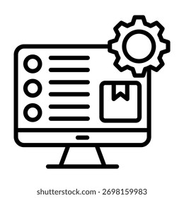 Ilustración vectorial de estilo de línea de icono de pedido procesado