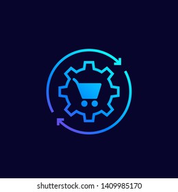 order processing, e-commerce icon, vector