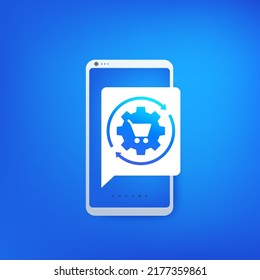 order processing, e-commerce vector icon with a phone