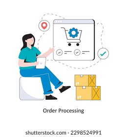 Order Processing flat style design vector illustration. stock illustration