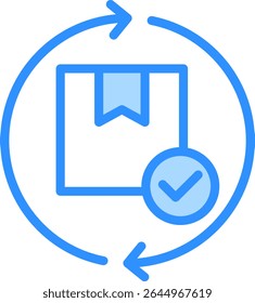 Icono de procesamiento de pedidos Ilustración vectorial de color azul