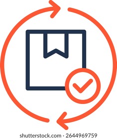 Order Processing Icon Color Line Vector Illustration