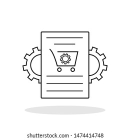 Order processing icon in flat style. Electronic commerce symbol for your web site design, logo, app, UI Vector EPS 10.