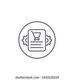 order processing icon, line vector