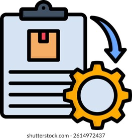 Order Processing Icon Lineal Color Vector Illustration