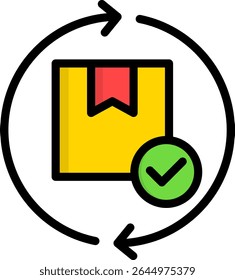 Ícone de Processamento de OrdemIlustração de Vetor de Cor Linear