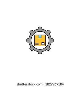 Order processing icon. logistic and delivery icon. filled color icon. simple, flat, outline.