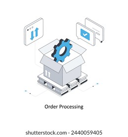 Order Processing isometric stock illustration. Eps 10 File stock illustration.