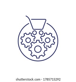 order processing line icon with gears