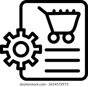 Order Processing Line Vector Icon Design