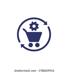 Order Processing, Procurement Icon On White