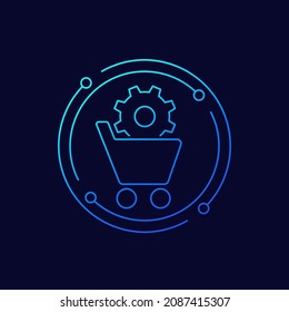 Order Processing Or Procurement Line Icon, Vector