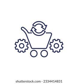 order processing and procurement line icon