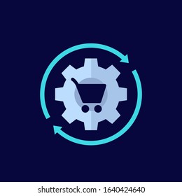 order processing, reorder vector icon