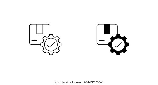 order processing set icon with white background vector stock illustration
