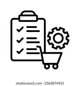 Order processing setting vector icon which can easily modify or edit

