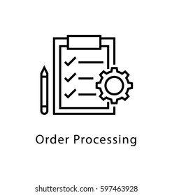 Order Processing Vector Line Icon 