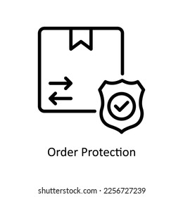 Order Protection Vector Outline icon for your digital or print projects. stock illustration