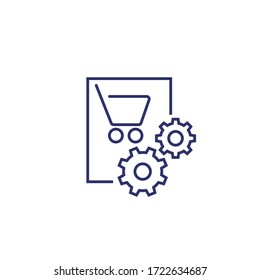 order, purchase processing icon, line vector