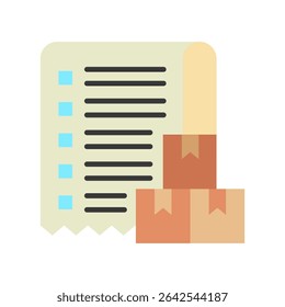 Ordene el color plano del Comprobante, mini icono de la ilustración. uso para el concepto moderno, impresión, UI, kit de UX, Web y desarrollo del App. Vector relacionado con la oferta de productos, marketing, negocios.