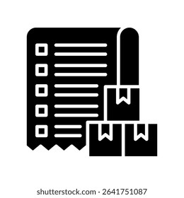 Order Receipt glyph, mini illustration icon. use for modern concept, print, UI, UX kit, web and app development. Vector related to product offering, marketing, business.