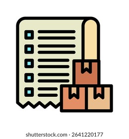 Order Receipt outline color, mini illustration icon. use for modern concept, print, UI, UX kit, web and app development. Vector related to product offering, marketing, business.

