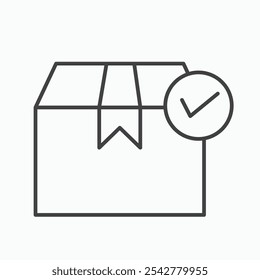 Order receive icon in black and white outlined stroke