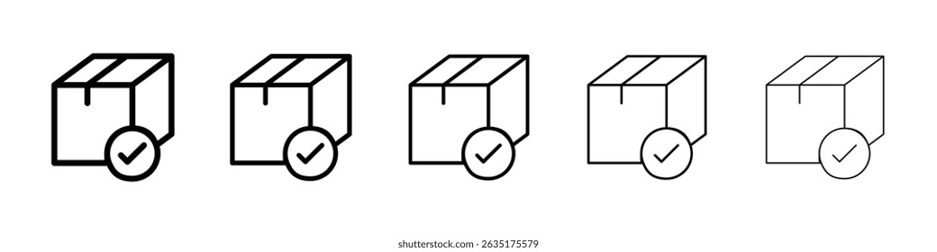 Icono de recepción de pedido Símbolo plano de línea delgada simple