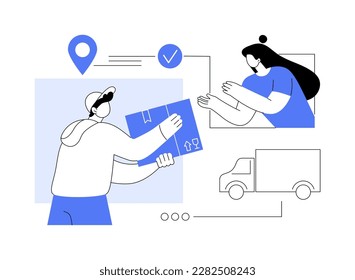 Order received abstract concept vector illustration. Order status notification, purchase processing, online shop website, booking info received, customer service message abstract metaphor.
