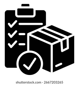 Empfangene Bestellung Symbol Fett Illustration Vektor