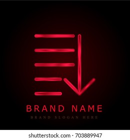 Order red chromium metallic logo