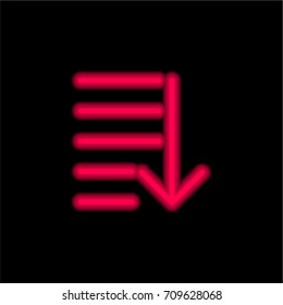 Order red glowing neon ui ux icon. Glowing sign logo vector