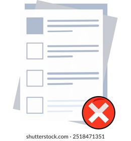 Design de ícone de pedido rejeitado. Adequado para página da Web