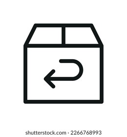 Order return isolated icon, purchase return vector symbol with editable stroke