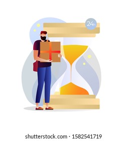 Order shipment, shipping information, fast delivery metaphors. Vector isolated concept metaphor illustrations with character. Isolated on white background
