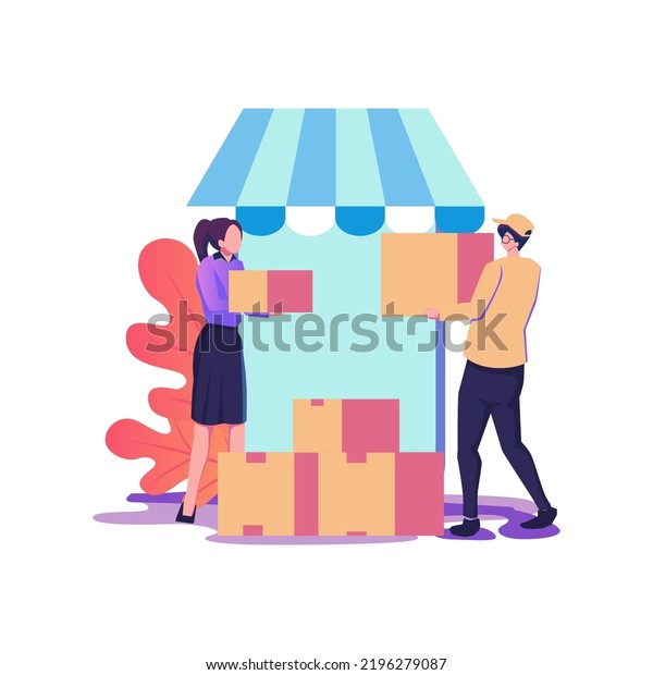 Order shipped flat\
style illustration\
design
