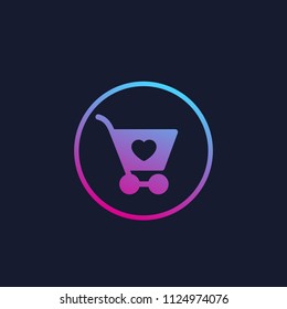 Order, shopping cart vector icon