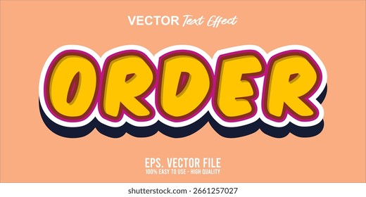 Order sign editable text effect font style