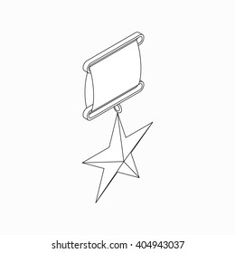 Order star icon, isometric 3d style