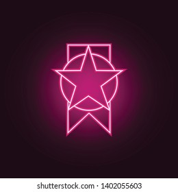 Order star neon icon. Elements of Medals set. Simple icon for websites, web design, mobile app, info graphics