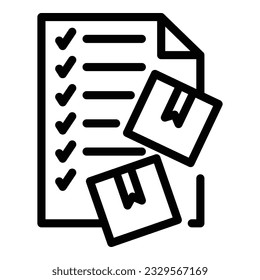 Order summary icon outline vector. Fill form. Write online